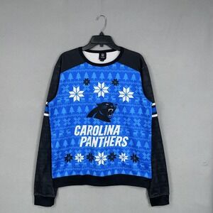 Carolina Panthers Sweater Womens 2XL Blue NFL Football Holiday Ugly Christmas